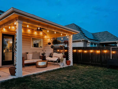How to Hang Festoon Lights on a Covered Patio and Along Fences