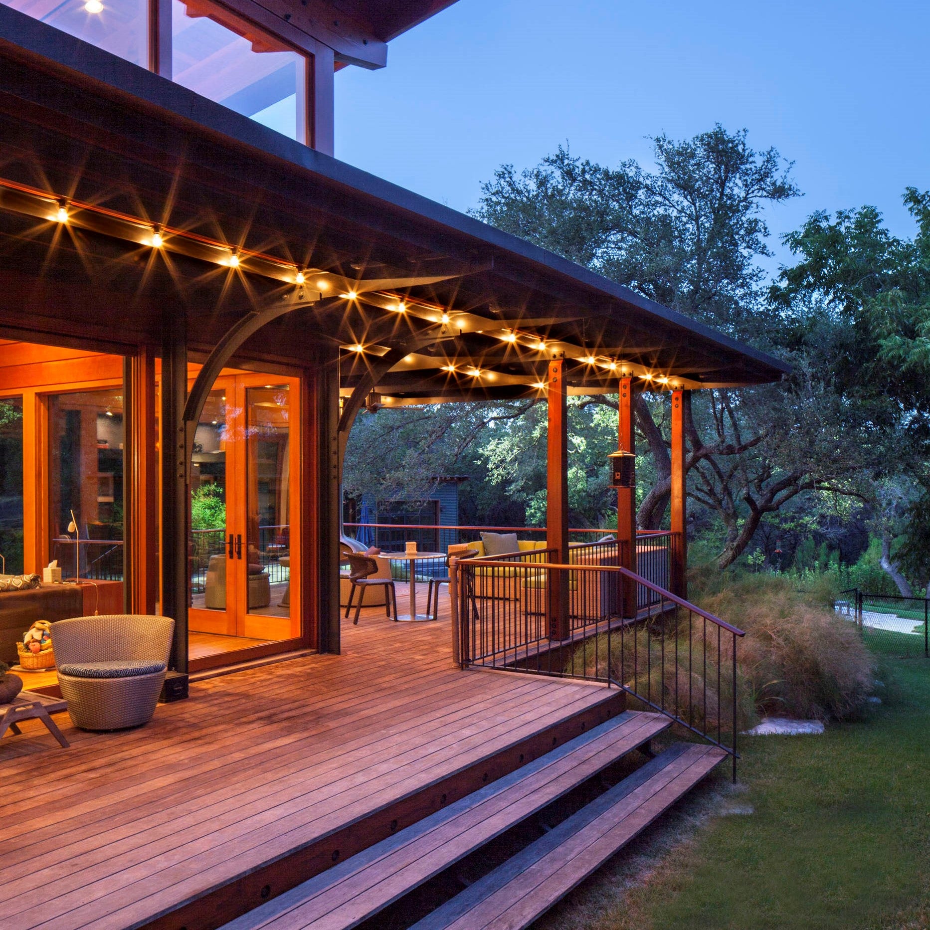 Covered deck shop lighting
