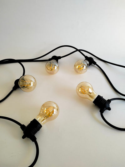 A19 Amber or Clear Bulb Drop Hang Festoon Lights from Love Your Lights
