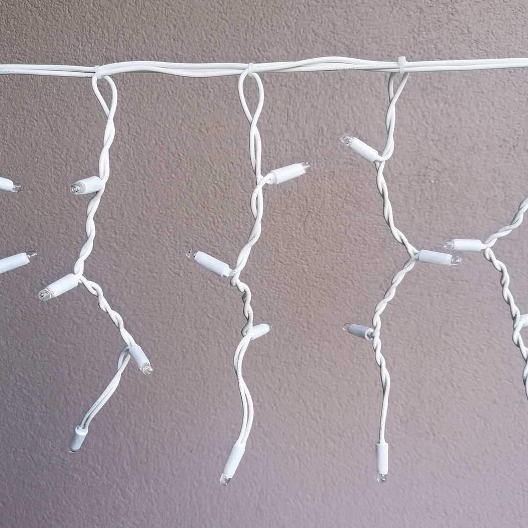 Outdoor Fringe Fairy Lights | 5m White Rubber Cable Connectable | 30cm Drops | Pro Series