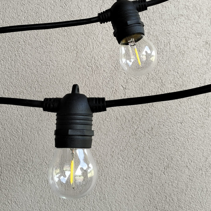 G45 Glass Blub | 10m 20 Bulbs | Non-Dimmable | Flush Mount Festoon Lights