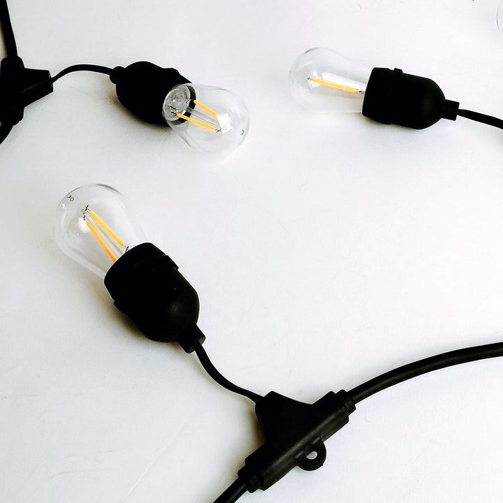 S14 Clear Bulb | 10m 10 Bulbs | Drop Hang | Dimmable Festoon Lights