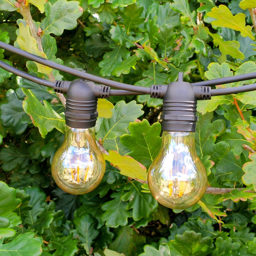 A19 Amber Bulb Flush Mount Festoon Lights from Love Your Lights