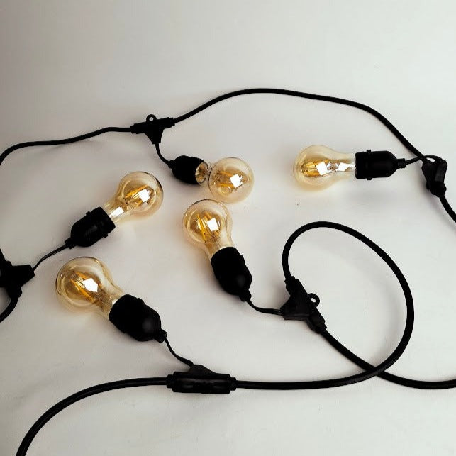 A19 Amber Bulb Drop Hang Festoon Lights from Love Your Lights