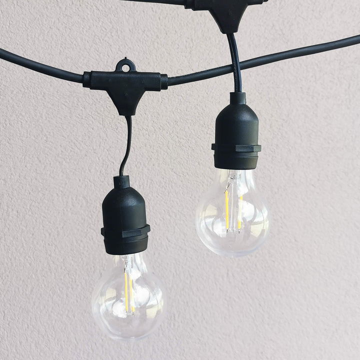 A60 Clear Bulb | 10m 20 Bulbs | Drop Hang Dimmable Festoon Lights
