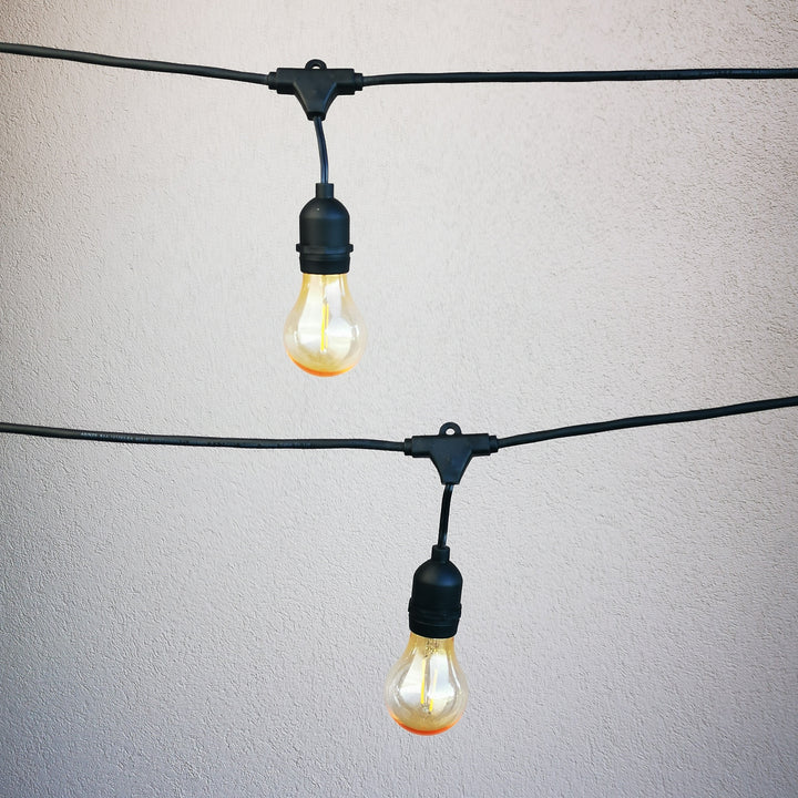 A60 Amber Bulb | 10m 20 Bulbs | Drop Hang Dimmable Festoon Lights