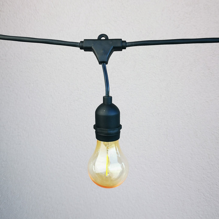 A60 Amber Bulb | 15m 15 Bulbs | Drop Hang Dimmable Festoon Lights