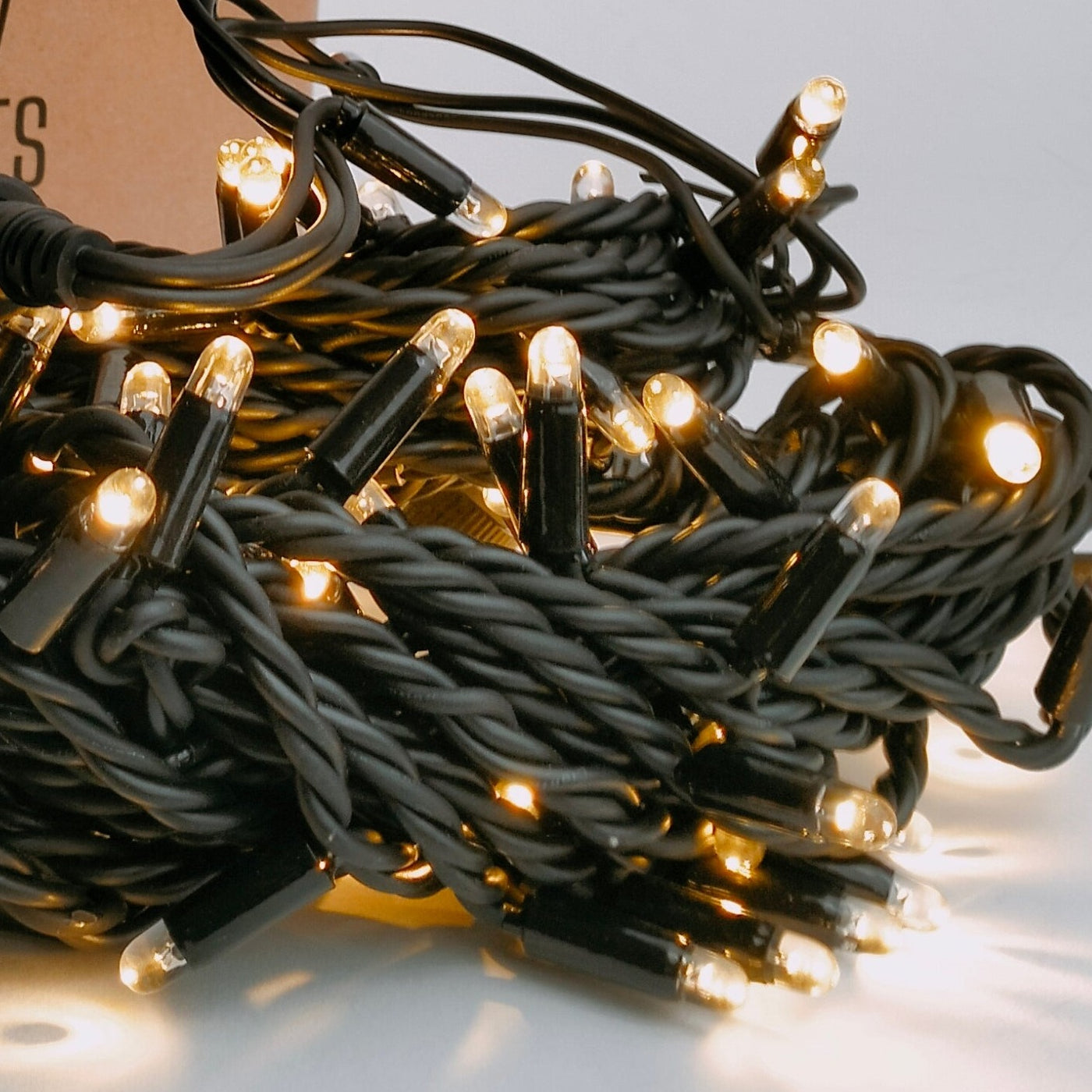 Pro Series Curtain Fairy Lights | 2m x 2m | Black Rubber | Connectable