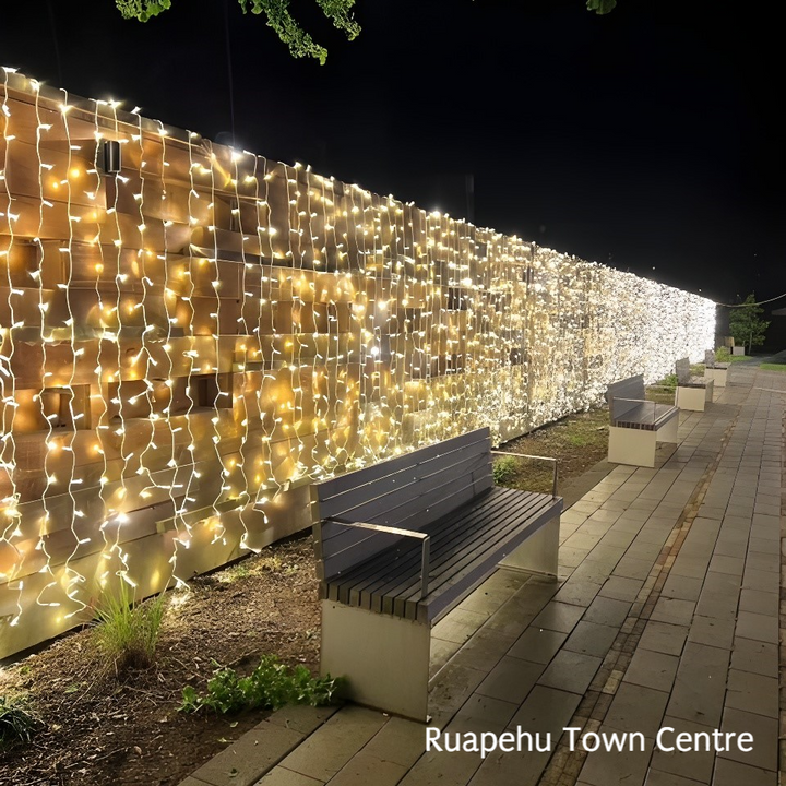Outdoor Curtain Fairy Lights | 3m x 3m White Rubber Connectable | Pro Series