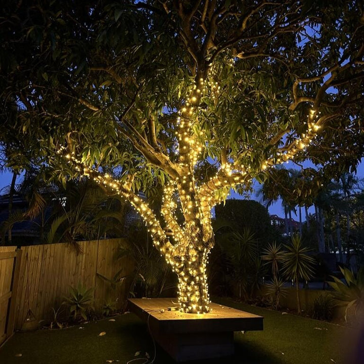 Small Outdoor Standard 230v Fairy Lights Tree Kit  | Black Cable | 40m