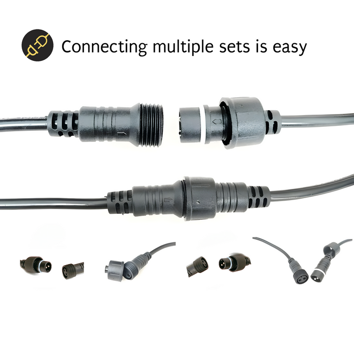 Large Outdoor Standard 230v Fairy Lights Tree Kit | Black Cable | 150m