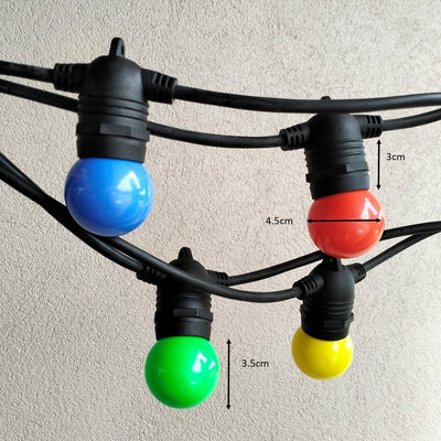 Flush Mount | 10m 20 Bulbs | G45 Colour | Non-dimmable Festoon Lights