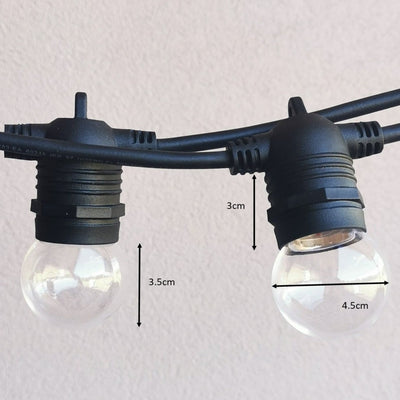 Flush Mount | 10m 20 Bulbs | G45 Clear | Non-dimmable Festoon Lights