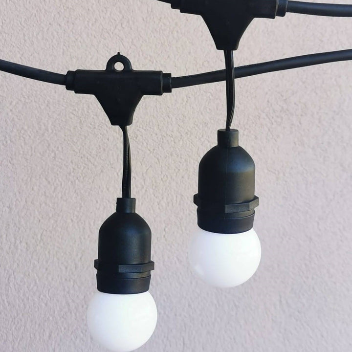 G45 Milky Bulb | 10m 20 Bulbs | Drop Hang | Non-Dimmable Festoon Lights