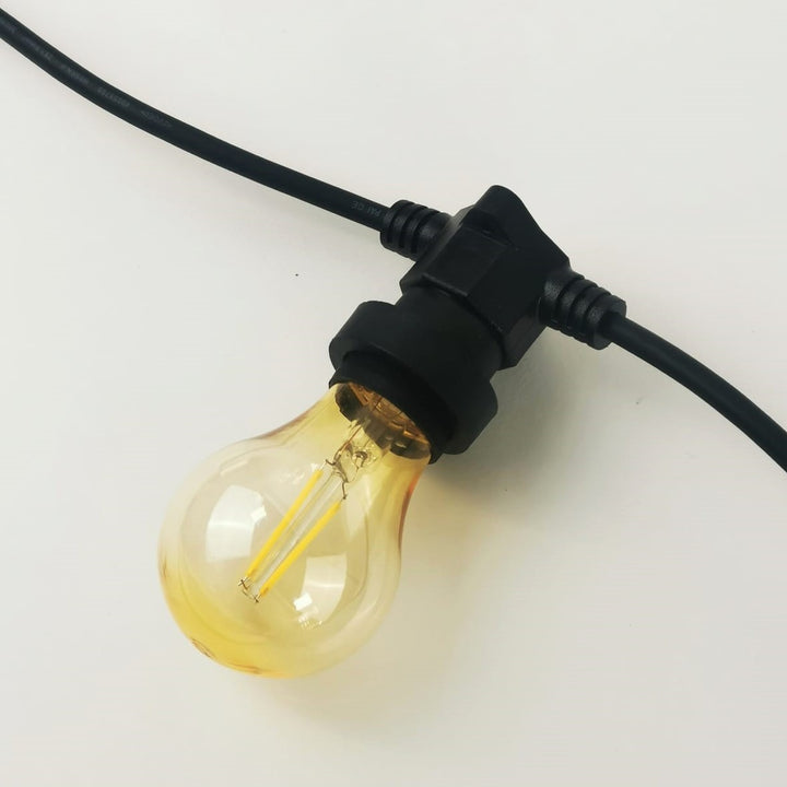 A60 Amber Bulb  | 10m 10 Bulbs | Flat Flush Mount Festoon Lights
