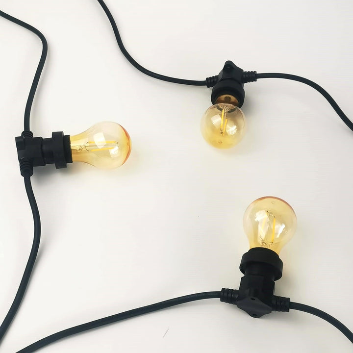 A60 Amber Bulb  | 10m 10 Bulbs | Flat Flush Mount Festoon Lights