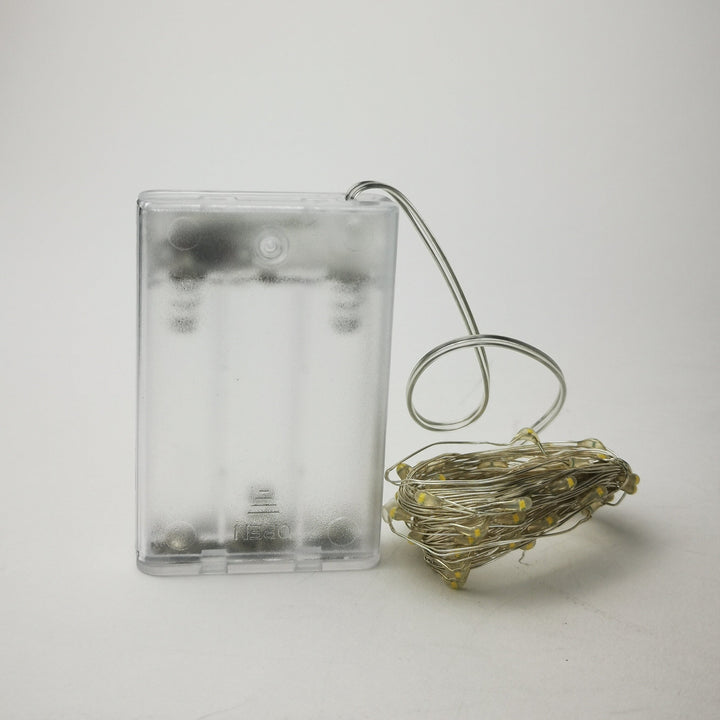 Silver 5m Fairy Lights | Warm White | AA Battery | Decorative Indoor