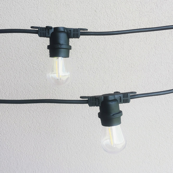 S14 Bulb | 10m 10 Bulbs | Flat Flush Mount Festoon Lights
