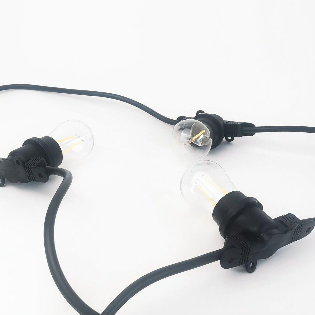 S14 Bulb | 10m 10 Bulbs | Flat Flush Mount Festoon Lights