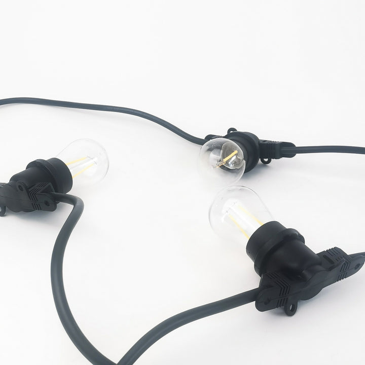 S14 Bulb | 10m 10 Bulbs | Flat Flush Mount Festoon Lights