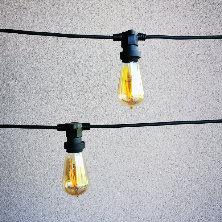 ST58 Amber Bulb | 10m 10 Bulbs | Flat Flush Mount Dimmable Festoon Lights