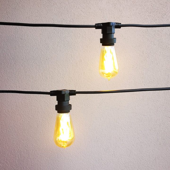 ST58 Amber Bulb | 10m 10 Bulbs | Flat Flush Mount Dimmable Festoon Lights