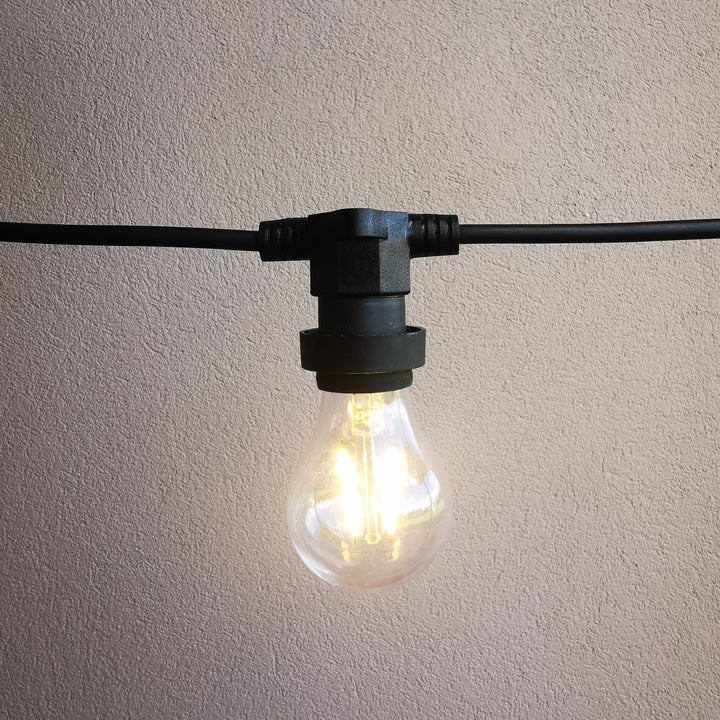 A60 Bulb Festoon Lights | 10m 10 Bulbs | Flat Flush Mount