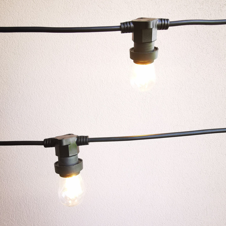 S14 Bulb | 10m 10 Bulbs | Flat Flush Mount Festoon Lights