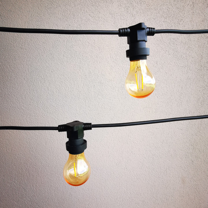 A60 Amber Bulb  | 10m 10 Bulbs | Flat Flush Mount Festoon Lights
