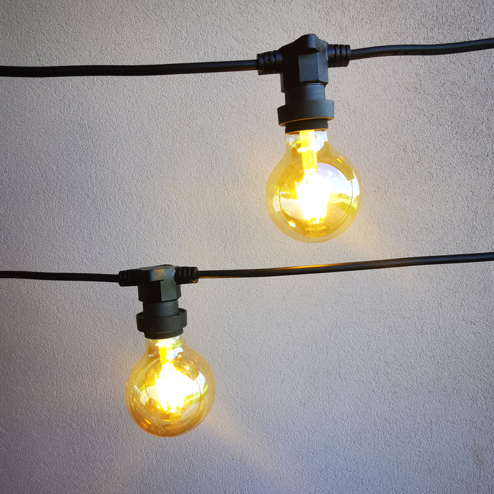 G80 Amber Bulb  | 10m 10 Bulbs | Flat Flush Mount Festoon Lights