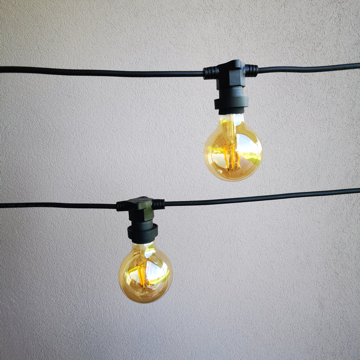 G80 Amber Bulb  | 10m 10 Bulbs | Flat Flush Mount Festoon Lights