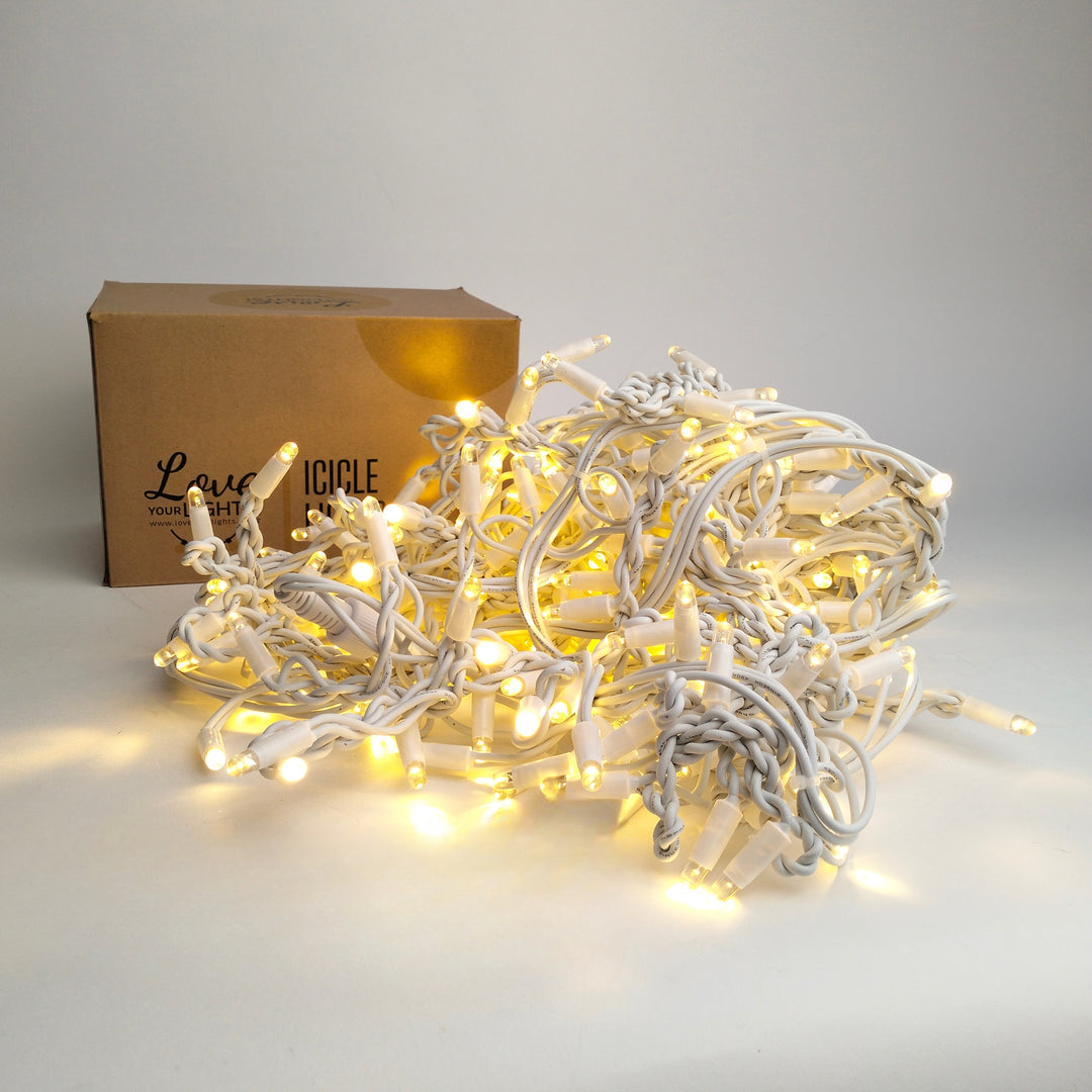 Outdoor Curtain Fairy Lights | 2m x 2m White Rubber Connectable  | Pro Series