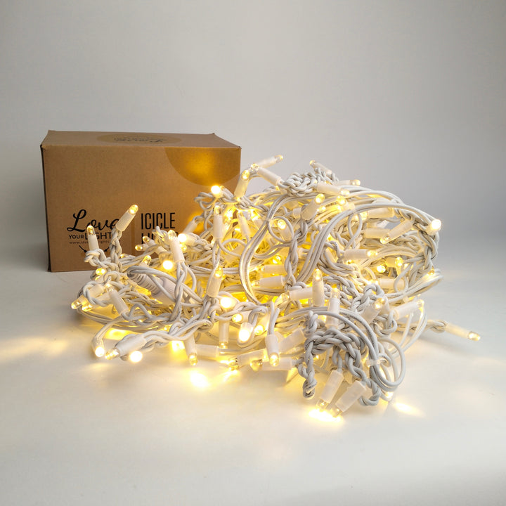 Outdoor Curtain Fairy Lights | 2m x 2m White Rubber Connectable  | Pro Series