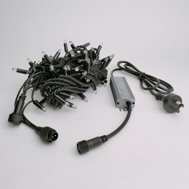 Small Outdoor Standard 230v Fairy Lights Tree Kit  | Black Cable | 40m