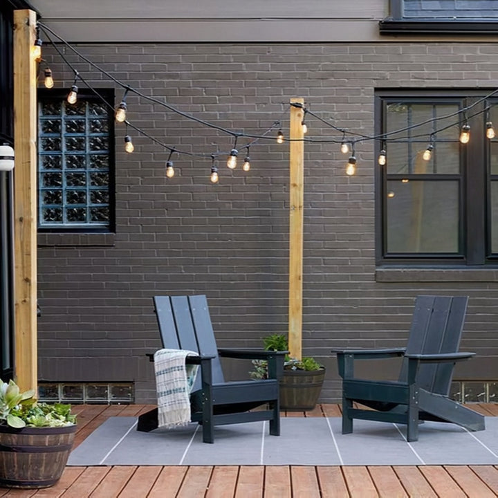 S14 Clear Bulb | 15m 15 Bulbs | Drop Hang Dimmable Festoon Lights