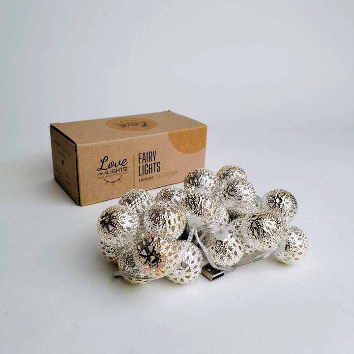Moroccan Ball Fairy Lights | 20 Balls | Decorative Indoor