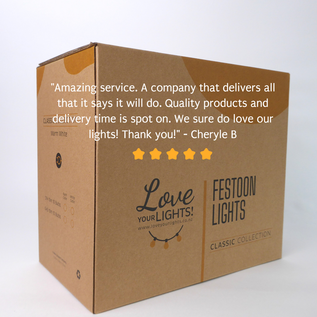 ST58 Clear Bulb | 10m 10 Bulbs | Flush Mount Dimmable Festoon Lights