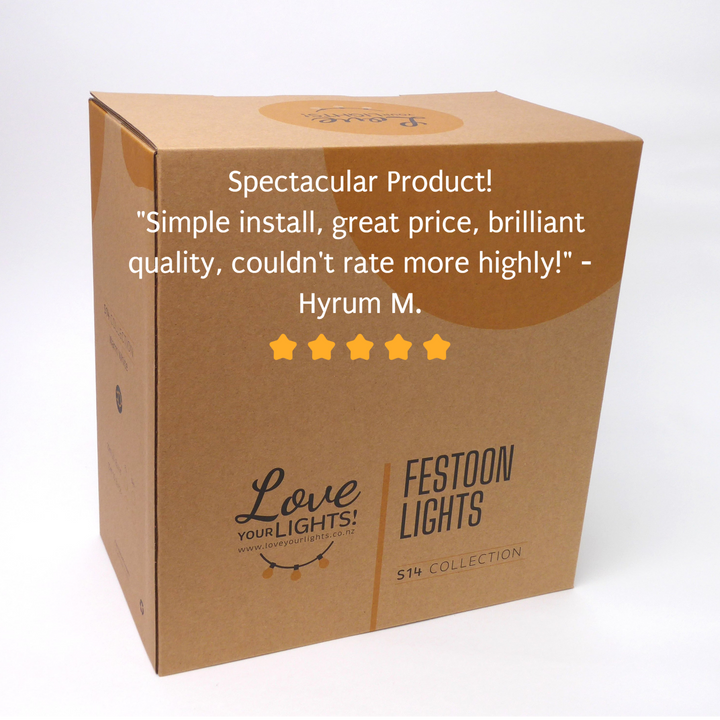 S14 Clear Bulb | 10m 10 Bulbs | Flush Mount Dimmable Festoon Lights