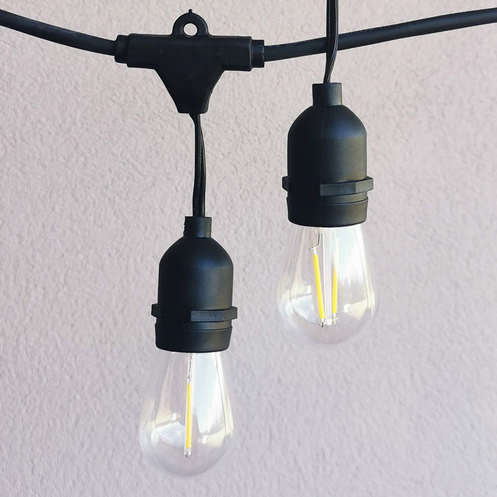 S14 Clear Bulb | 10m 20 Bulbs | Drop Hang Dimmable Festoon Lights