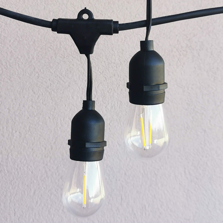 S14 Clear Bulb | 10m 10 Bulbs | Drop Hang | Dimmable Festoon Lights