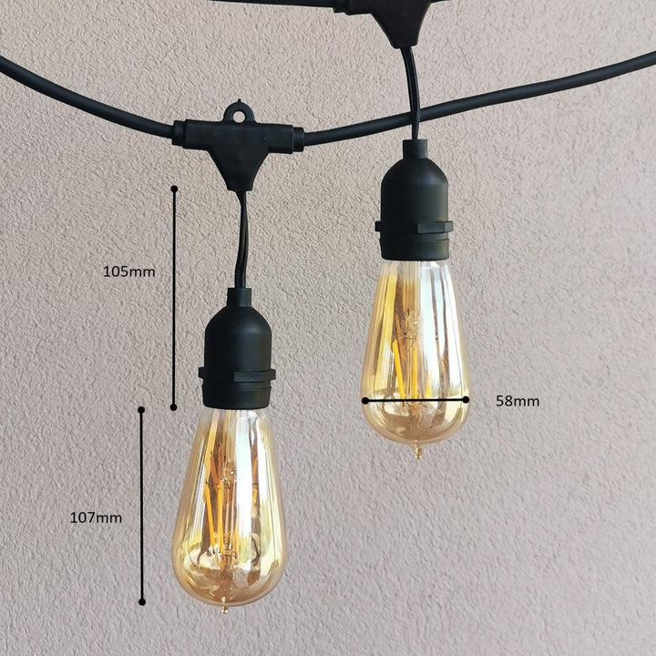 ST58 Amber Bulb Drop Hang Festoon Lights from Love Your Lights