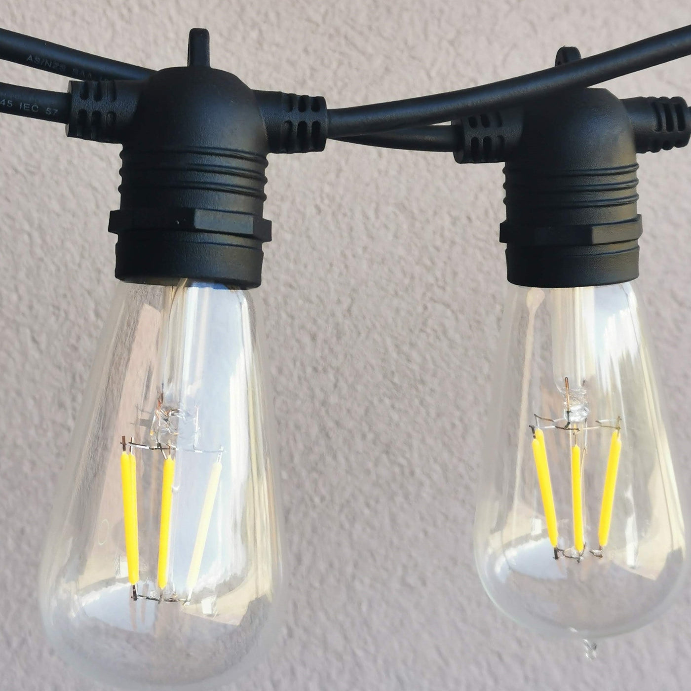 ST58 Amber or Clear Bulb Drop Hang Festoon Lights from Love Your Lights