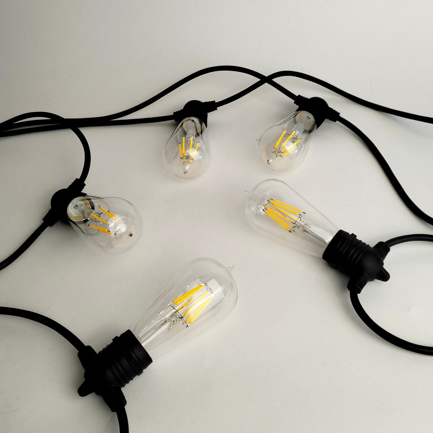 ST58 Amber or Clear Bulb Drop Hang Festoon Lights from Love Your Lights