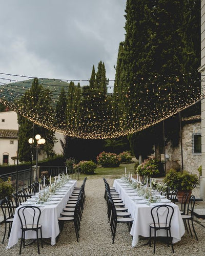 How many string lights will I need for my wedding reception?
