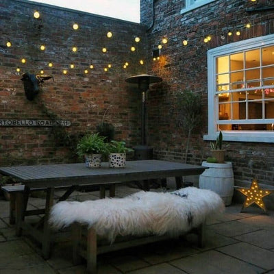 Patio String Lighting Ideas for Lounging Areas
