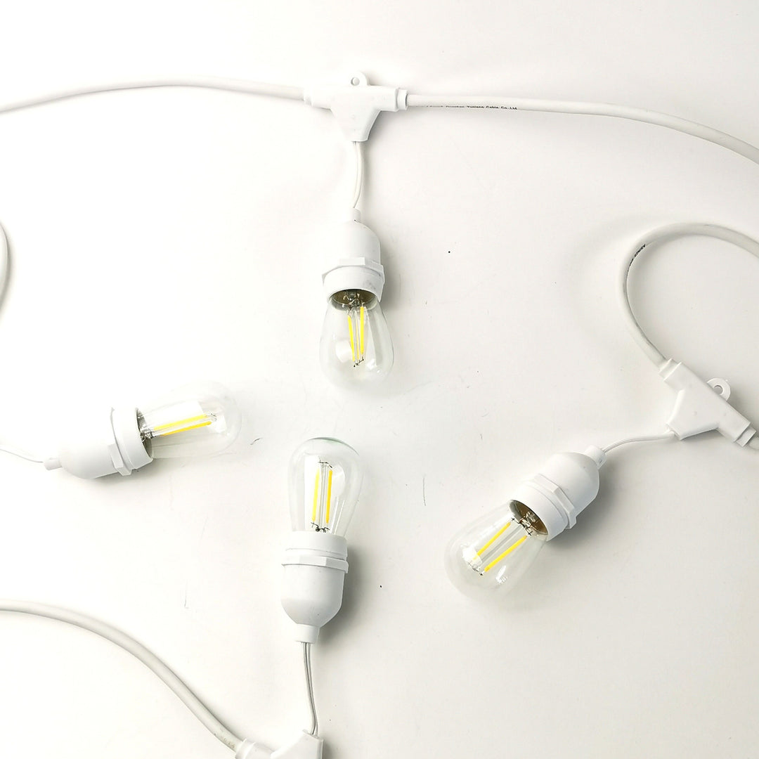 White S14 Drop Hang Festoon Lights Glass Bulb from Love Your Lights