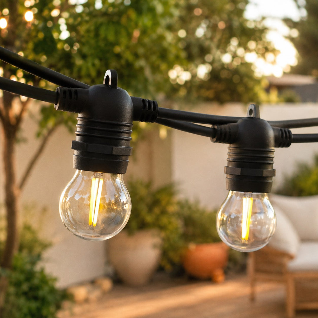 G45 Glass Bulb Festoon Lights | Flush Mount | 50cm Spaced Bulbs