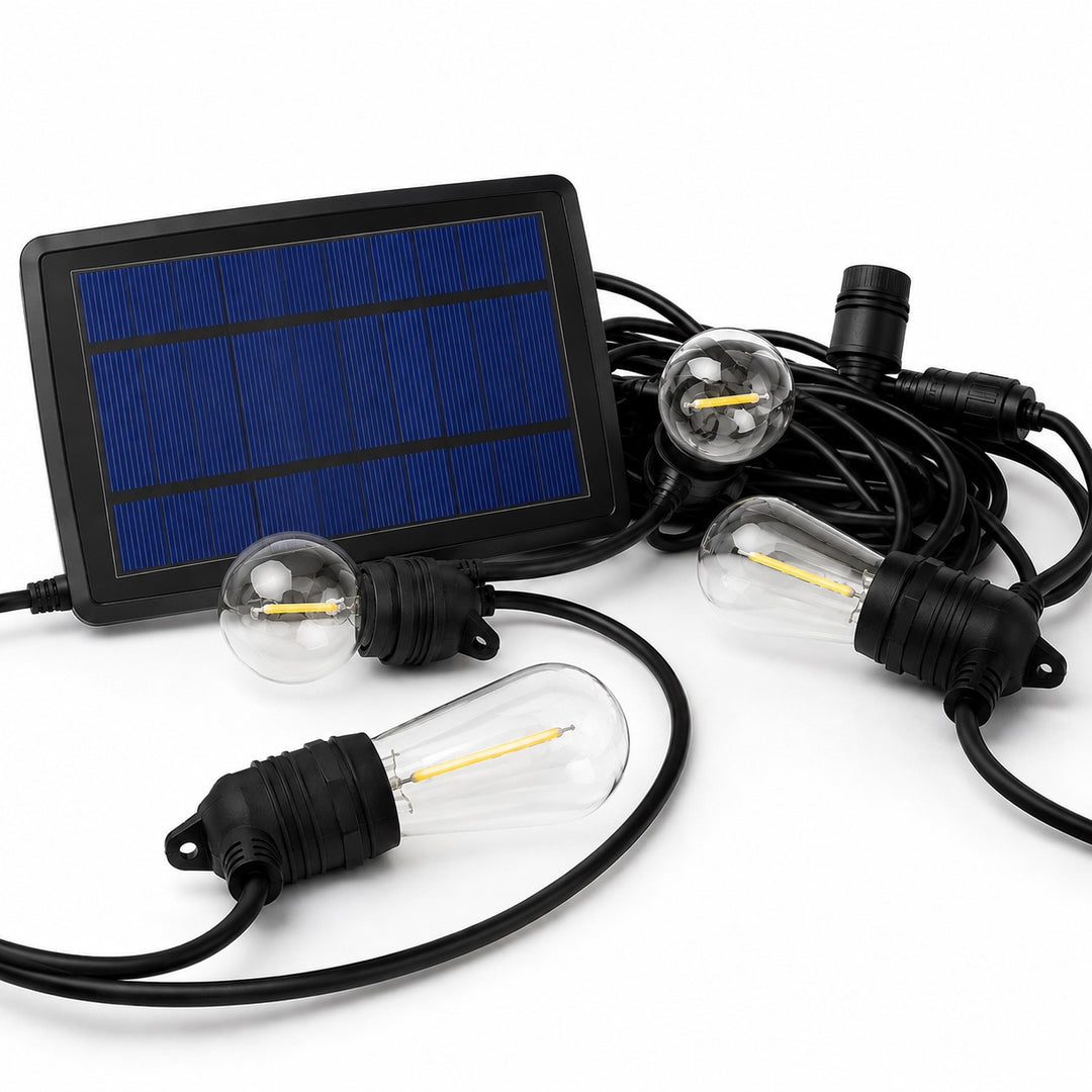 Solar S14 Festoon Lights | Flush Mount Style | 14.7m 15 Bulbs