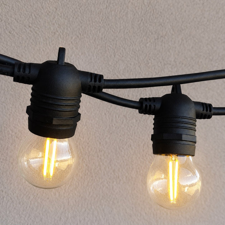 G45 Glass Bulb | 10m 10 Bulbs | Non-Dimmable | Flush Mount Festoon Lights
