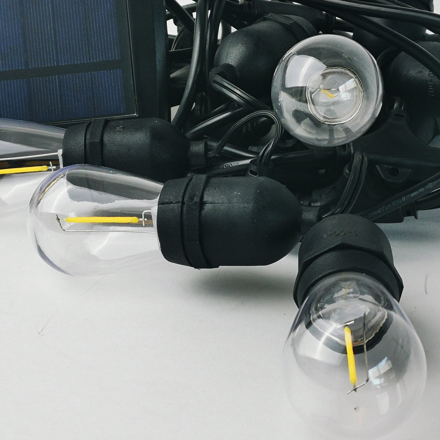 Solar S14 Festoon Lights | 14.7m 15 Bulbs | Remote Control